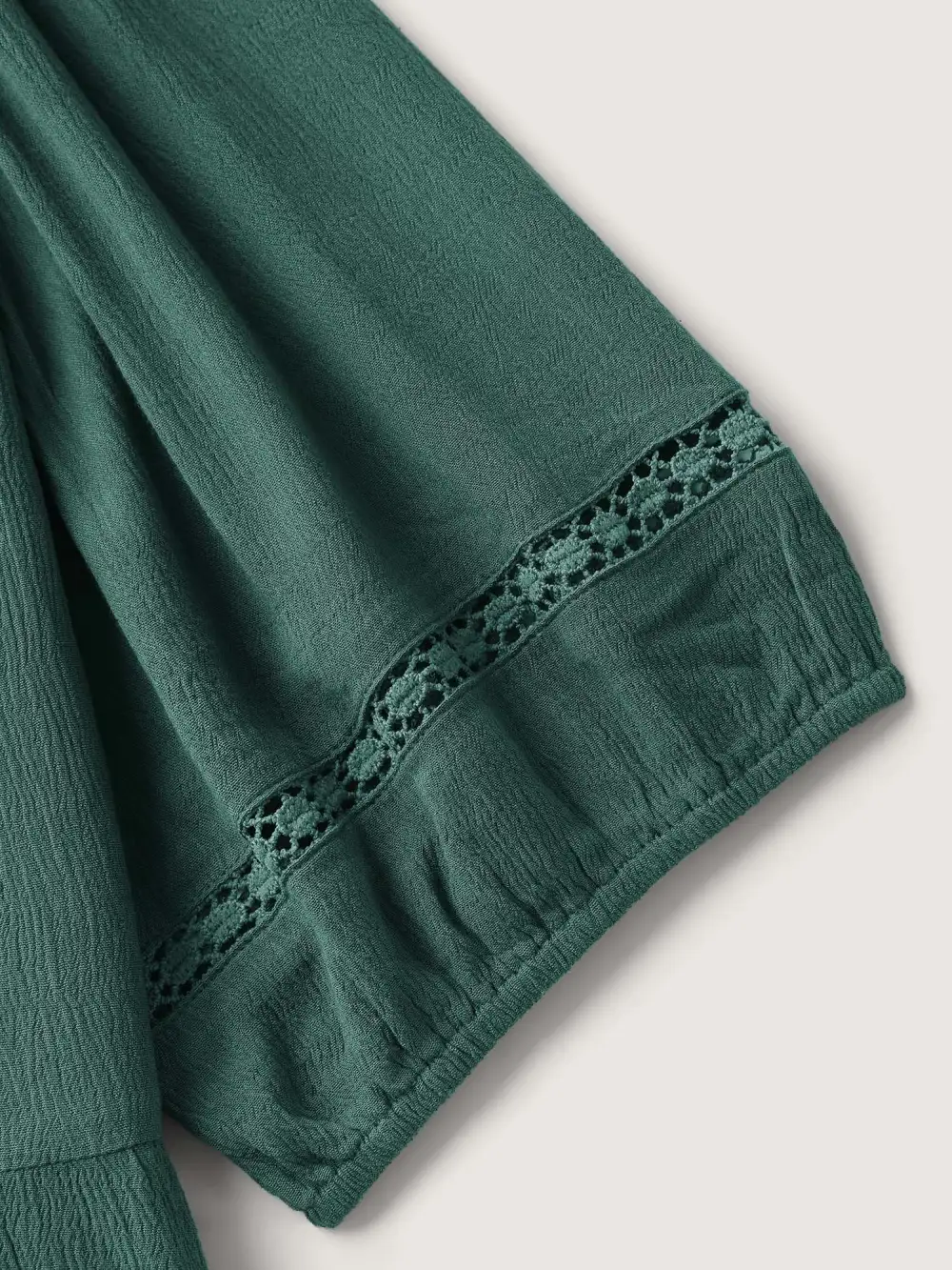 Rayon Lace Tassel Neck-Tie Blouse