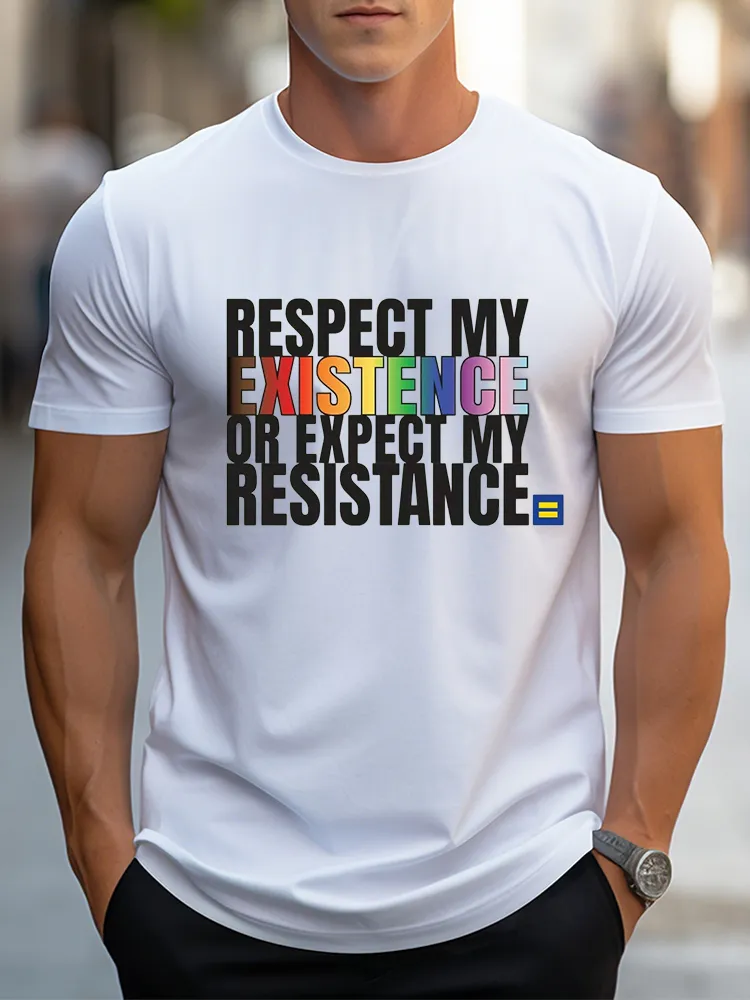 Pure Cotton Round-Neck Short-Sleeved Shirt Respect My Existence T-Shirt