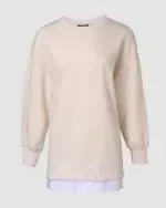 Long Sleeve Pullover Sweatshirt Zipper Slit Casual Dress