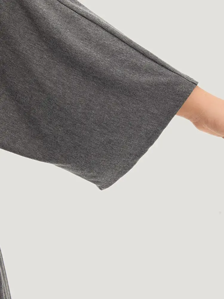 Supersoft Essentials Plain Open Front Pocket Batwing Sleeve Kimono