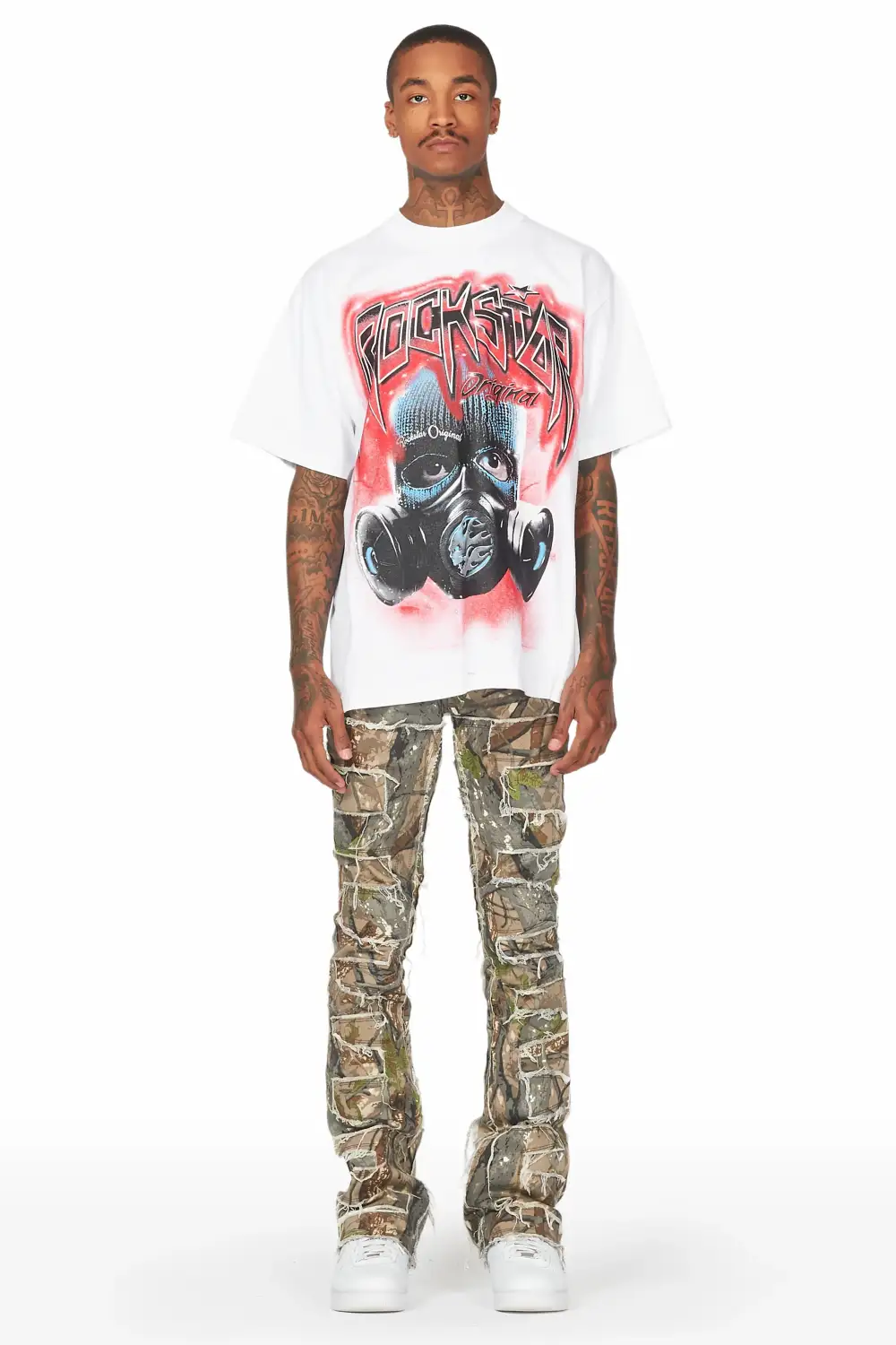 Shake Brown Tree Camo Stacked Flare Jean