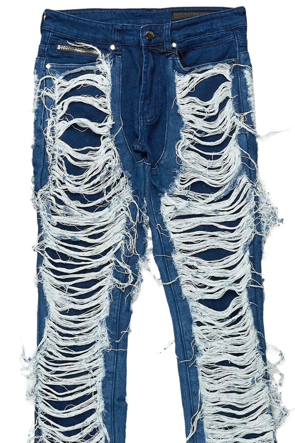 Conrad Blue Stacked Flare Jean