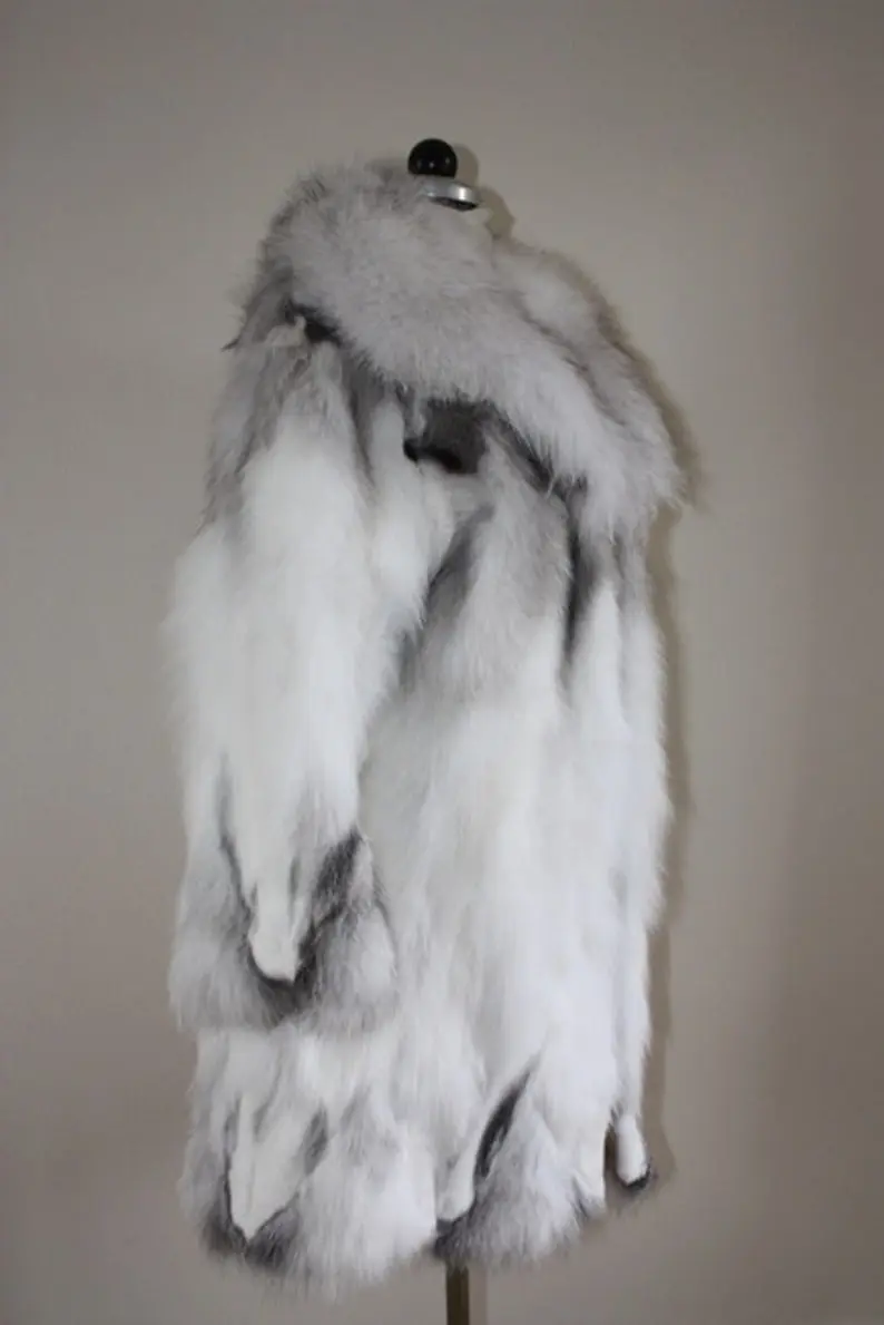 Platinum Fur Knee Length Jacket