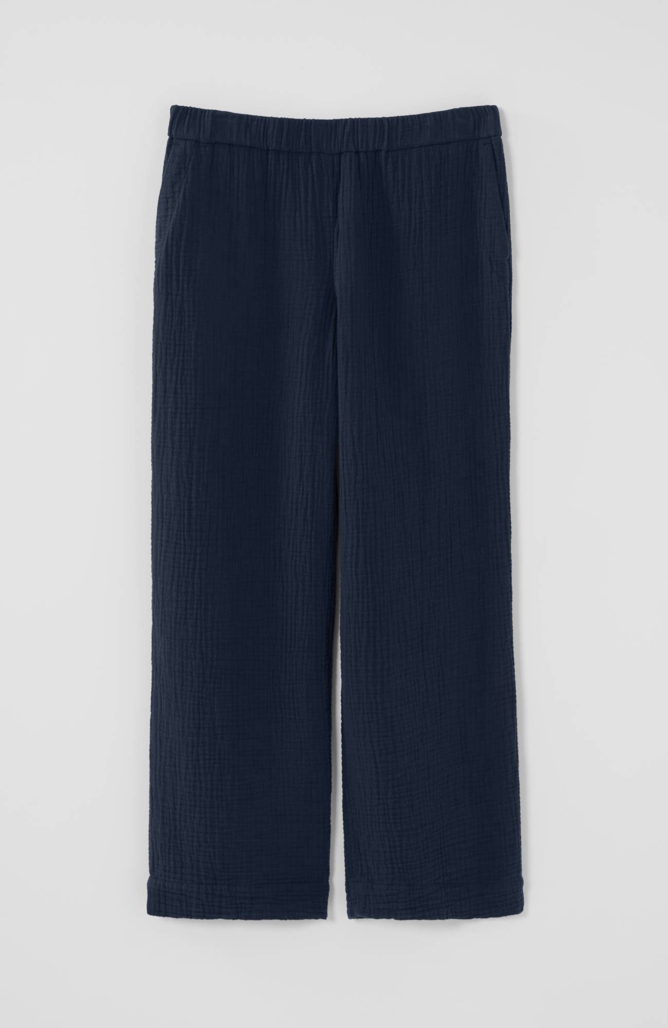 Cotton-Gauze Straight-Leg Crops