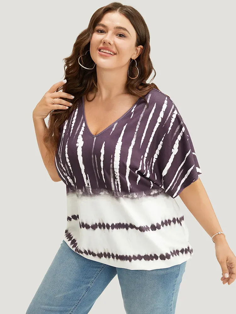 Tie Dye Batwing Sleeve T-shirt