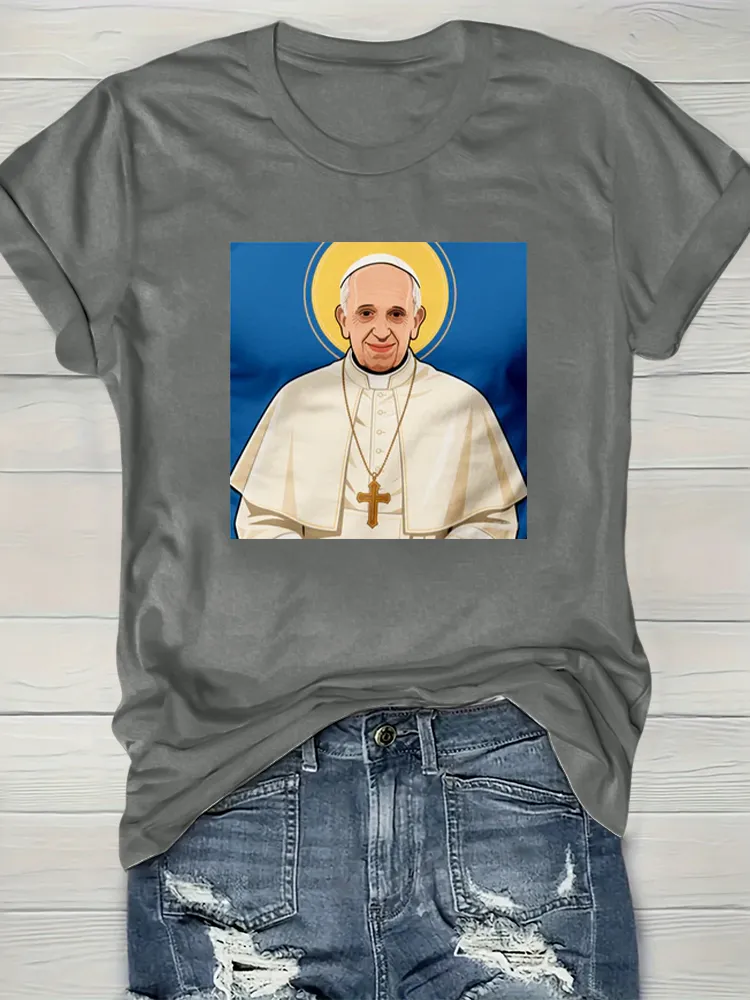 Women's I Love PF Print Short Sleeve Round Neck Cotton T-Shirt