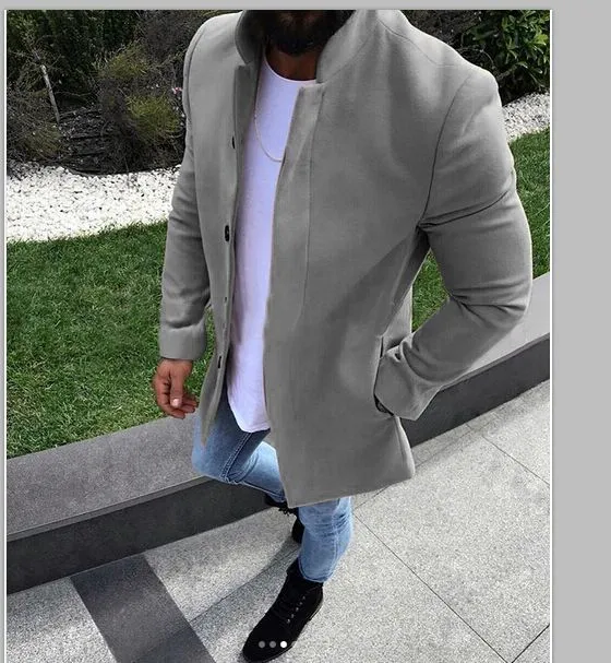 Fashion Lapel Collar Plain Slim Coat