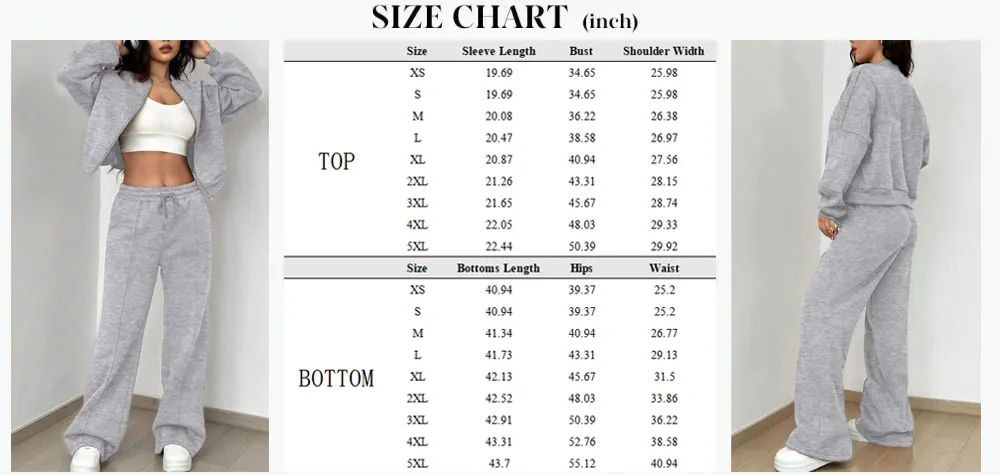 Women's Zip Up Jacket & Elastic Waist Pants Set