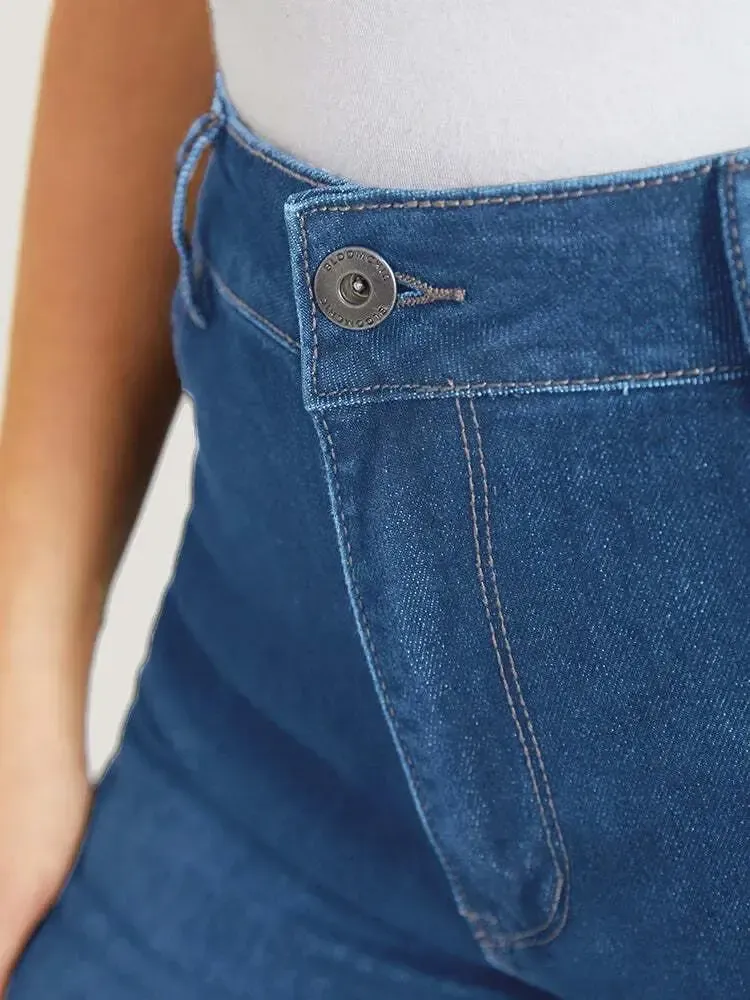 5 Packs-Very Stretchy High Rise Dark Wash Cropped Jeans