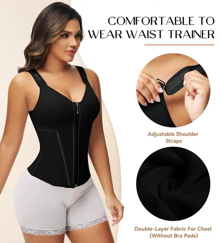Women's Tummy Control Shapewear with Bra & Adjustable Straps – Waist Slimming Workout Girdle