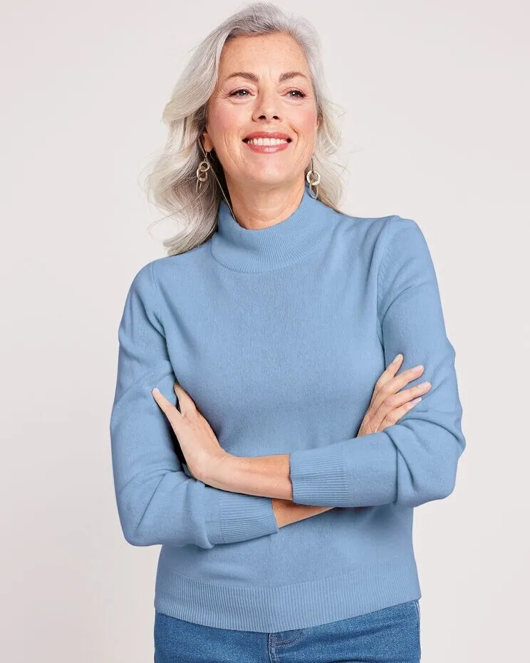 Cashmere-Like Long-Sleeve Sweater