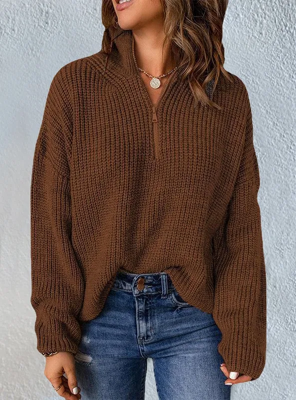 Casual Stand Collar Cotton Sweater Sweater