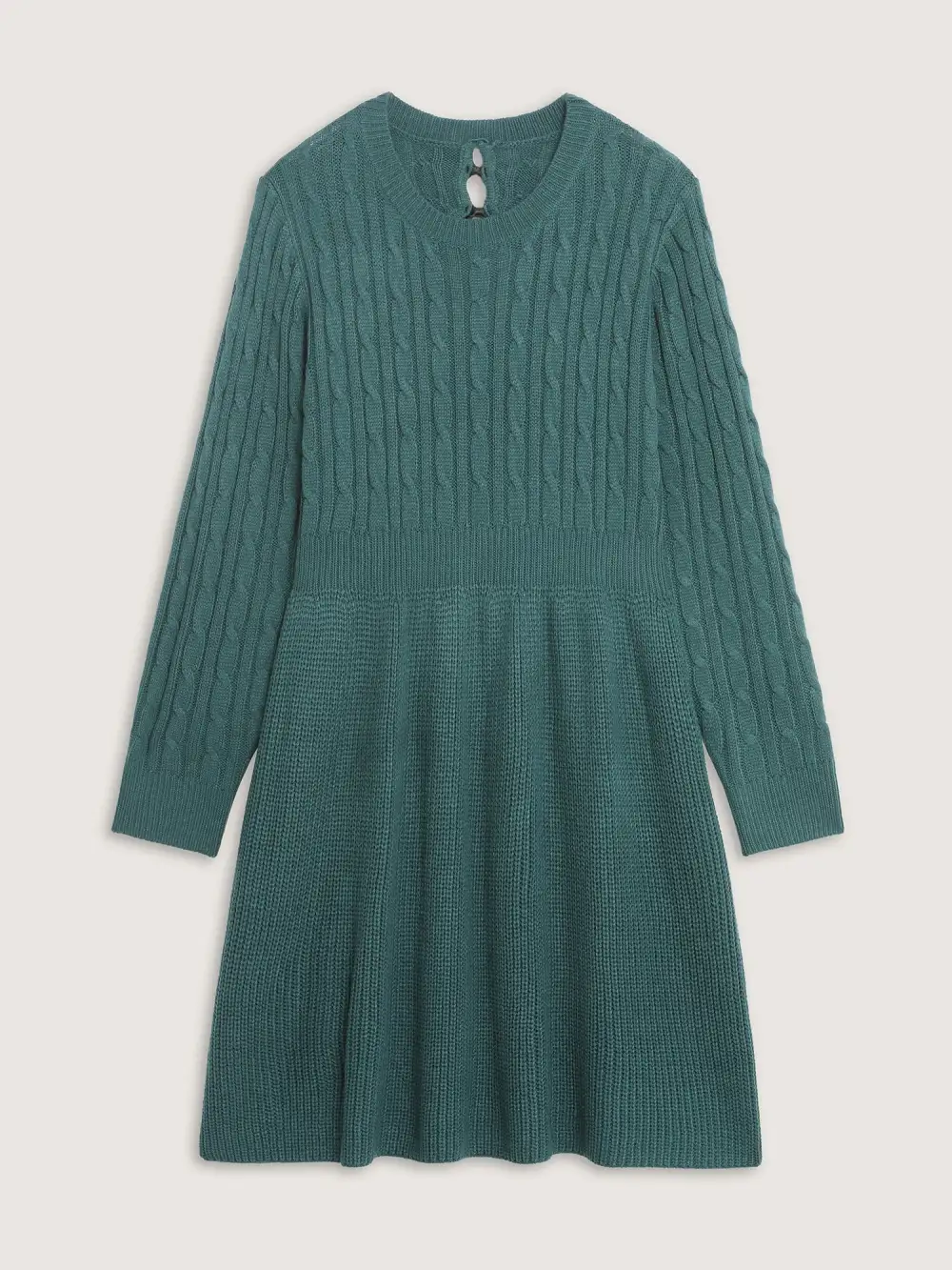 Back Cut Out Bows Cable Knit Sweater Dress