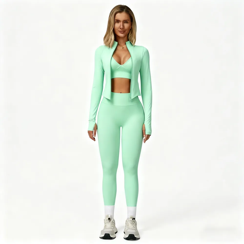Women's Breathable 3-Piece Gym Tracksuit