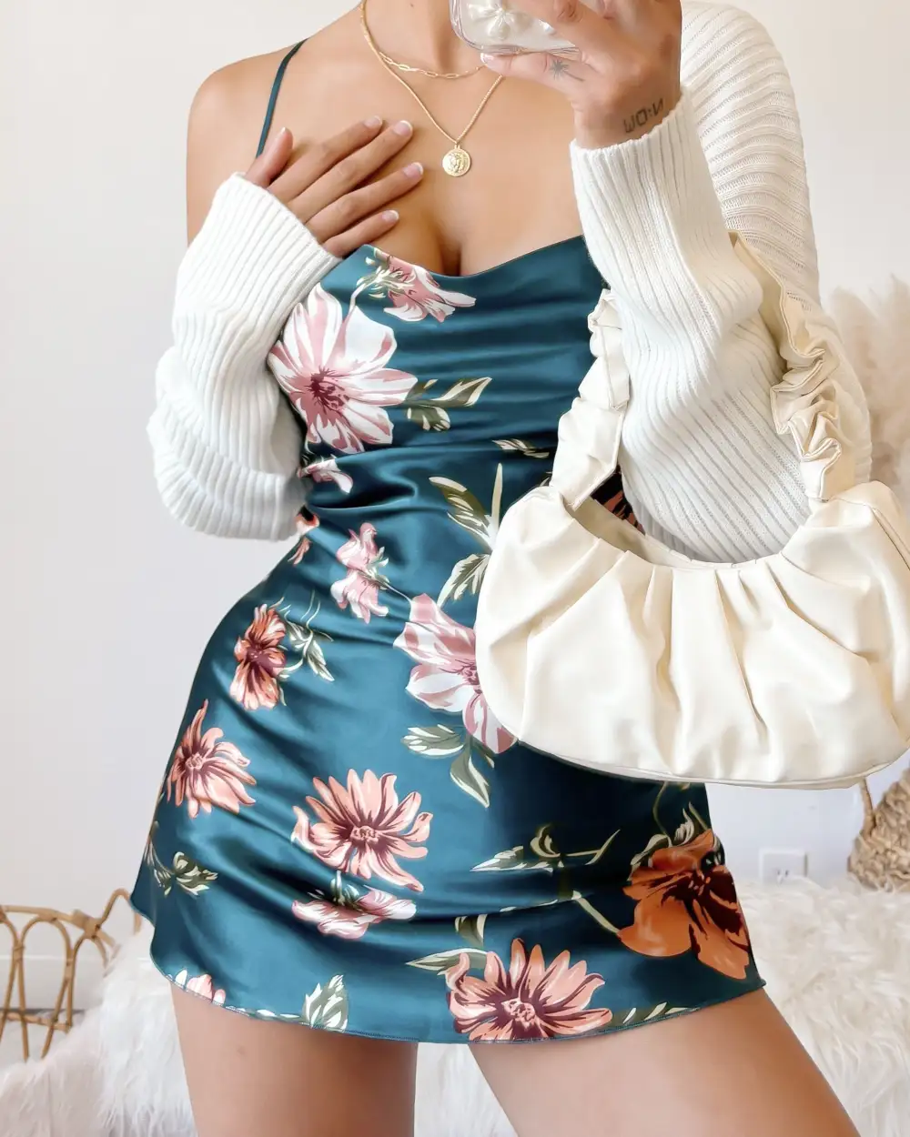 RESTOCKED! AALIYAH SATIN DRESS (NAVY)