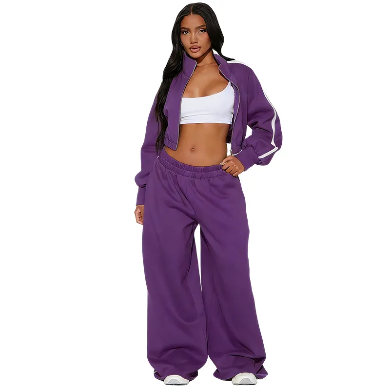 Women's loose-fitting wool lining suit