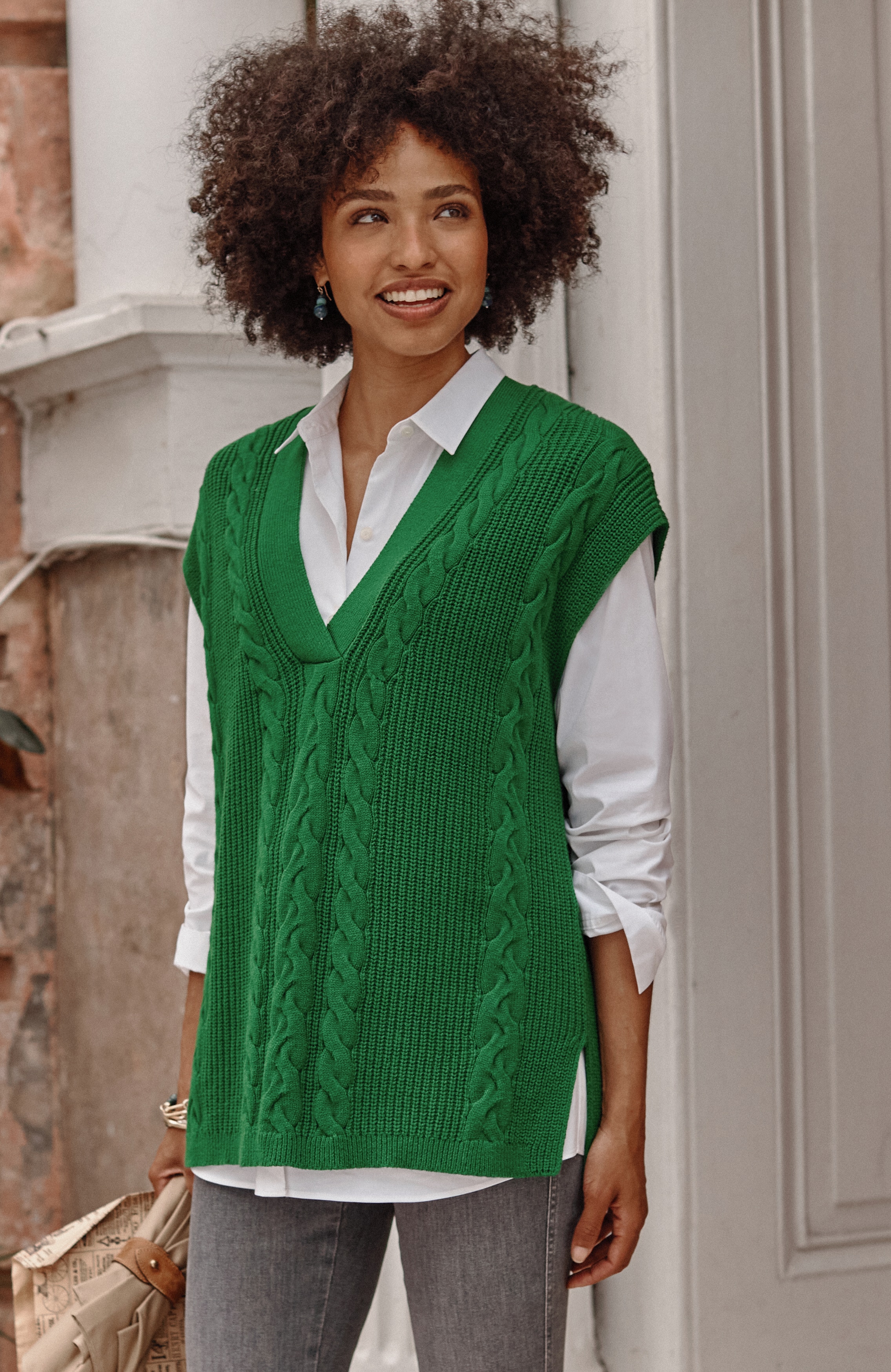 V-Neck Cable Vest