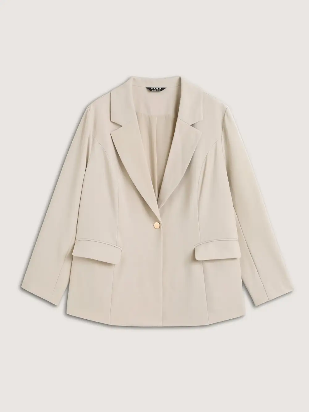 Button Front Pockets Solid Blazer