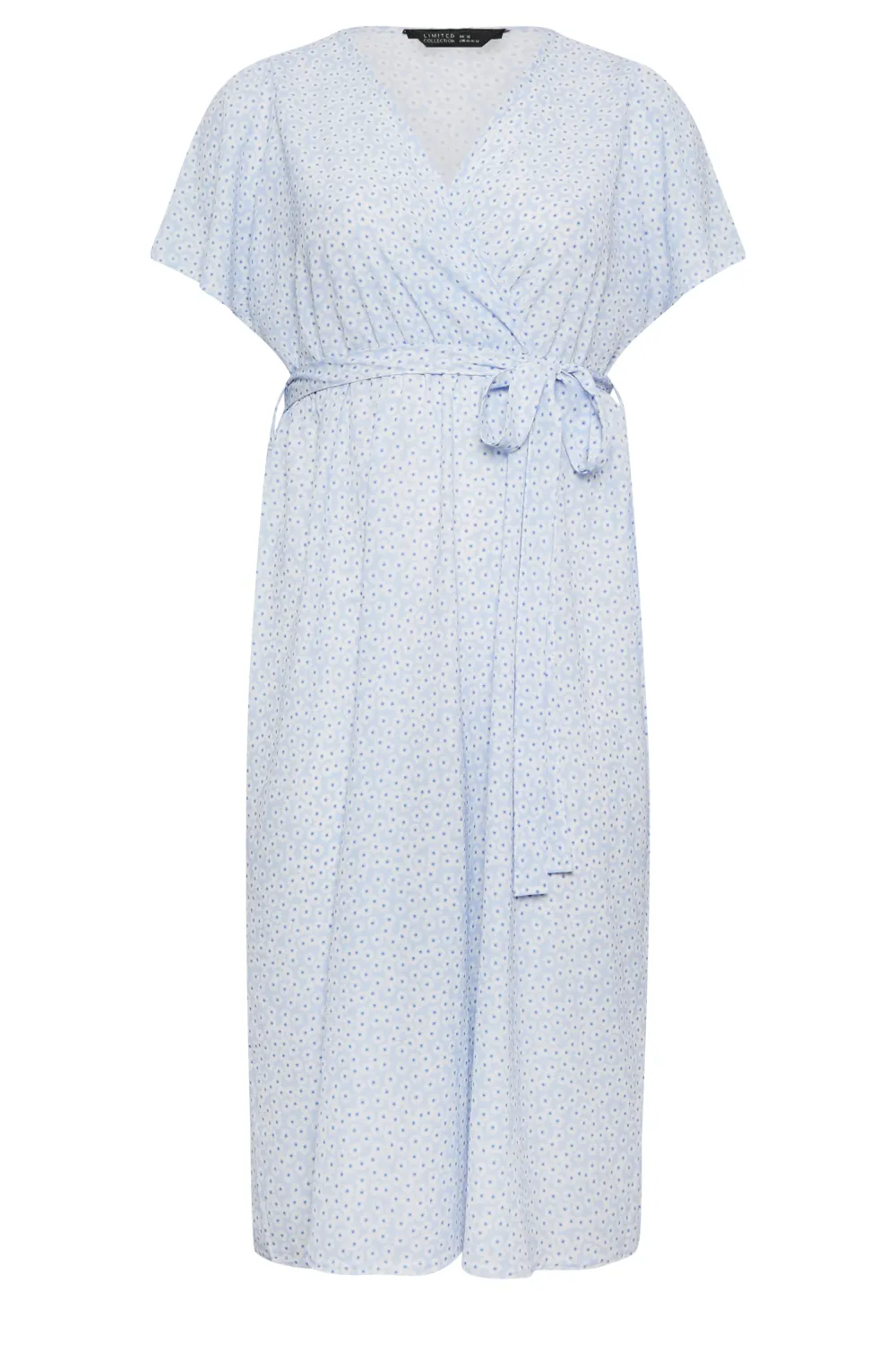 YOURS Curve Pink Ditsy Floral Print Wrap Dress