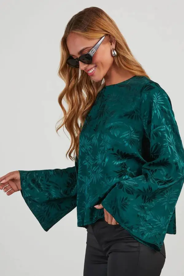 Odette Embossed Wide Sleeve Top