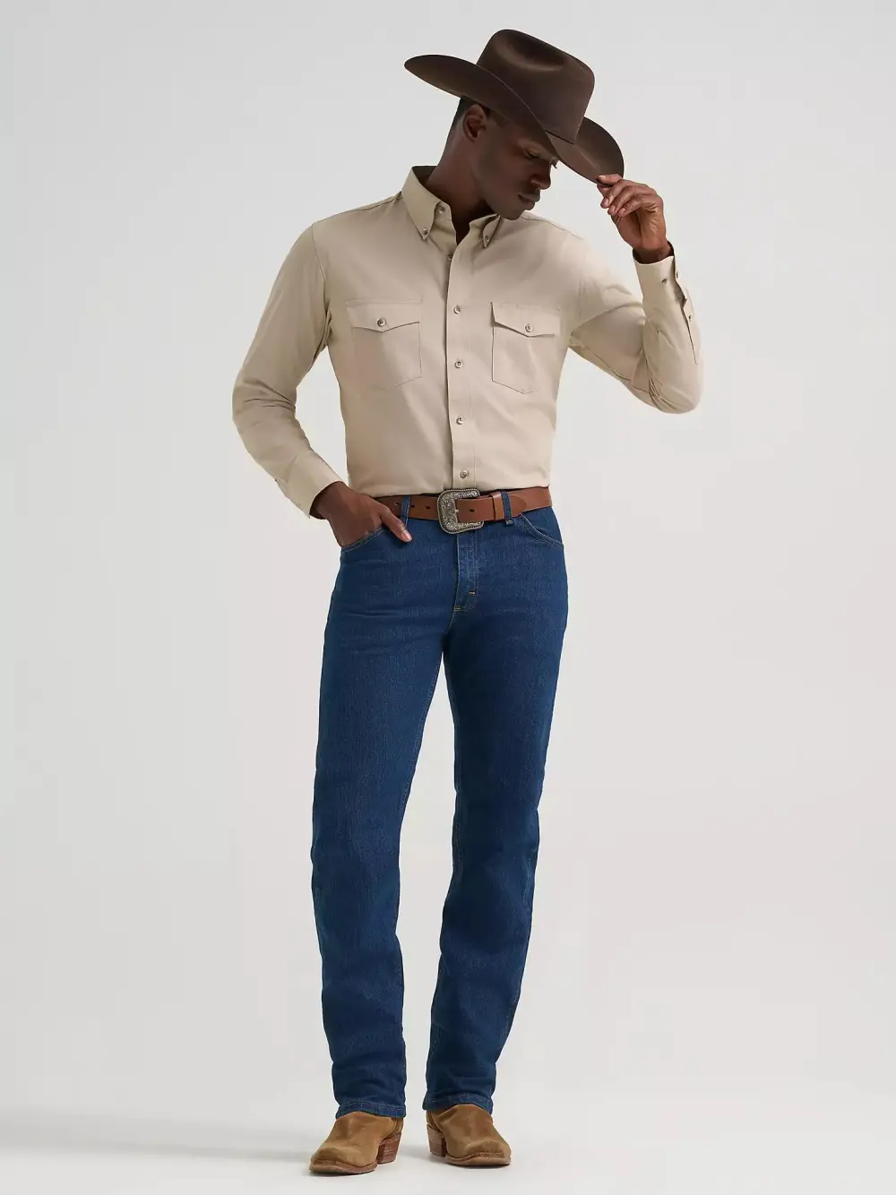 PREMIUM PERFORMANCE COWBOY CUT ADVANCED COMFORT WICKING REGULAR FIT JEAN IN VINTAGE STONE