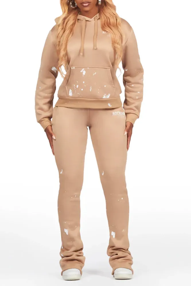 Women's Gradient Pattern Hoodie and Pants Two Piece Set