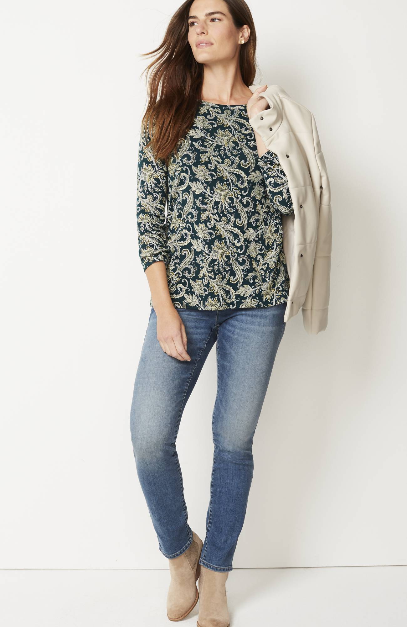 long-sleeve pima crew-neck tee