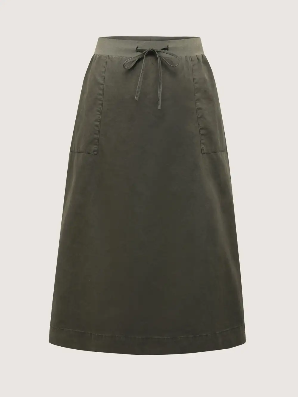 Vintage Thread Spliced Slit Midi Skirt