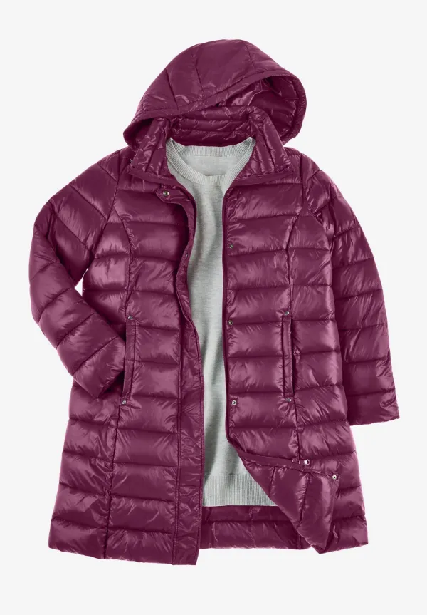 Long Packable Puffer Jacket