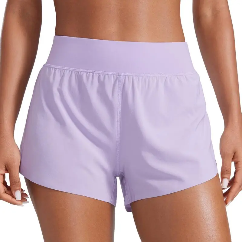 High Waist Dolphin Shorts with Mesh Liner – Women's Activewear
