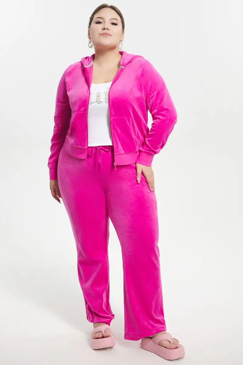 Plus-Size Classic Cotton Velour Track Pants