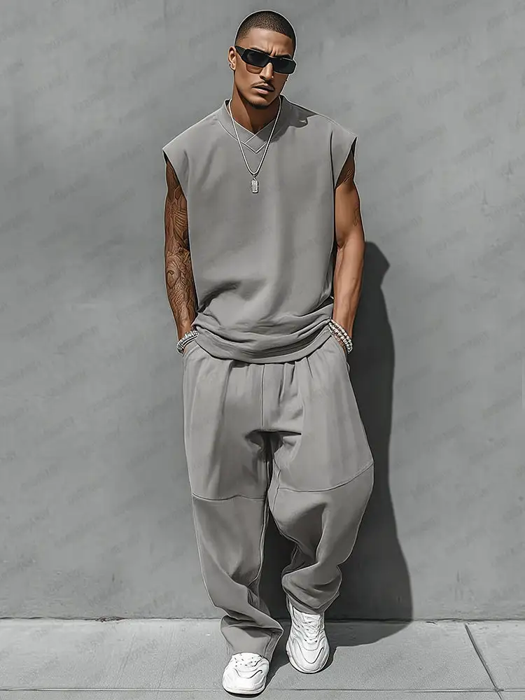 Relaxed Style Tank Top Balloon Pants Set