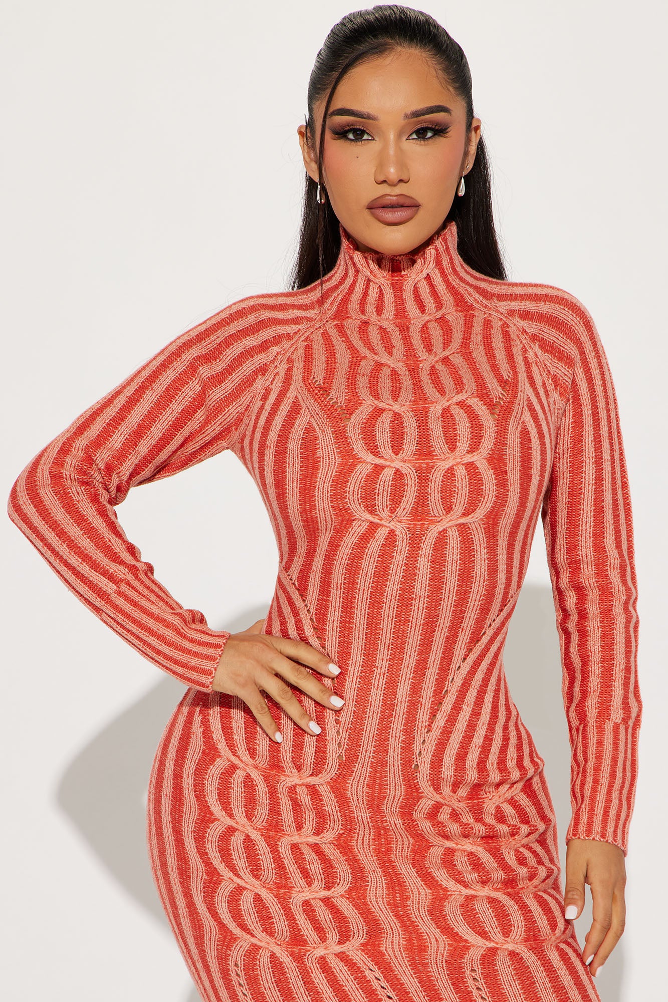 Macie Sweater Maxi Dress - Orange