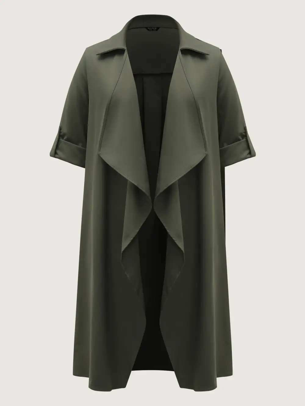 Oversized Tab Sleeve Open-Front Coat