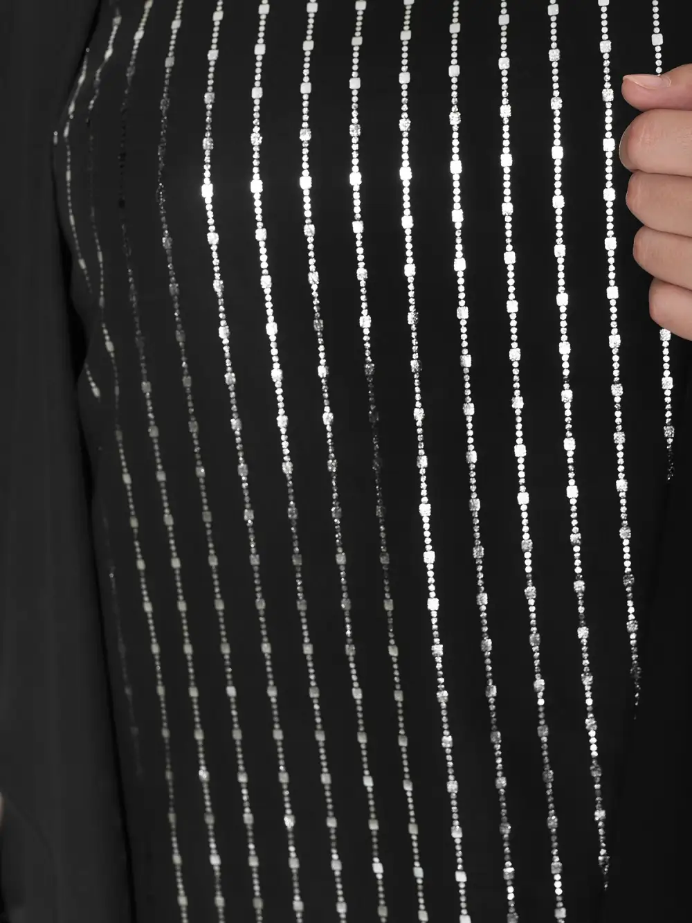 Shiny Silk Two-Piece Ruffled Blouse