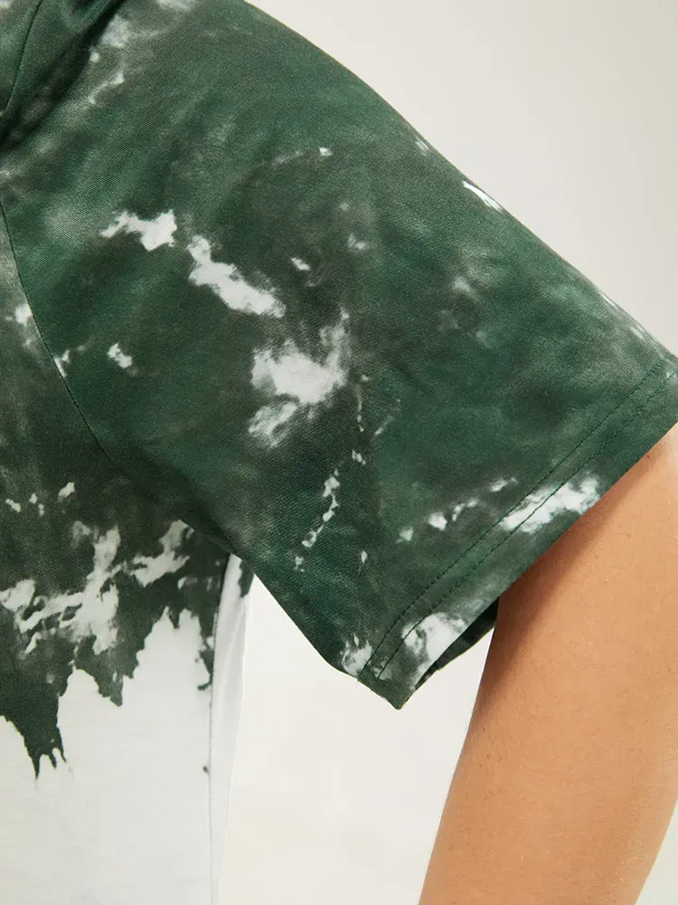 Tie Dye V Neck Pocket Midi Dress