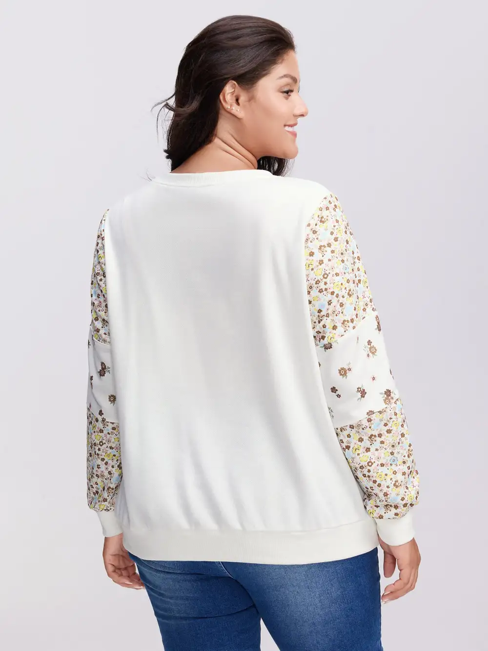 Floral Patchwork Pattern Sweatshirt
