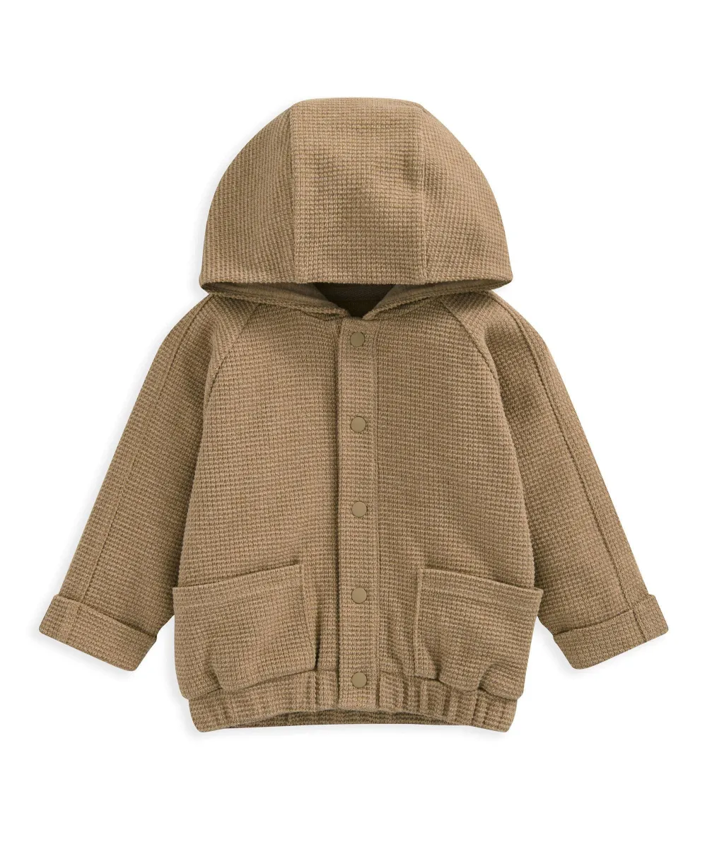 Waffle Bomber Hoodie - Brown