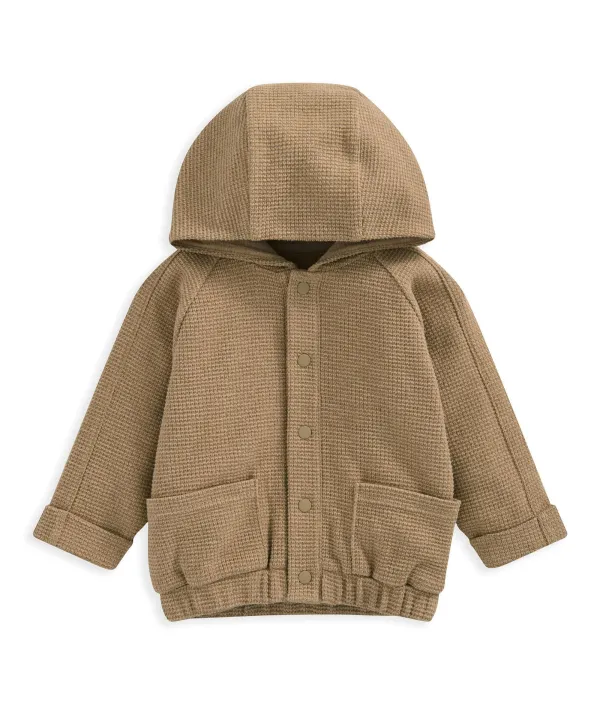 Waffle Bomber Hoodie - Brown