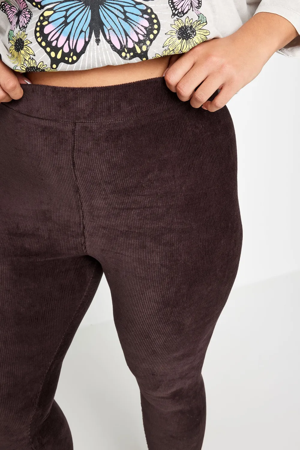 YOURS Curve Black Cord Stretch Leggings