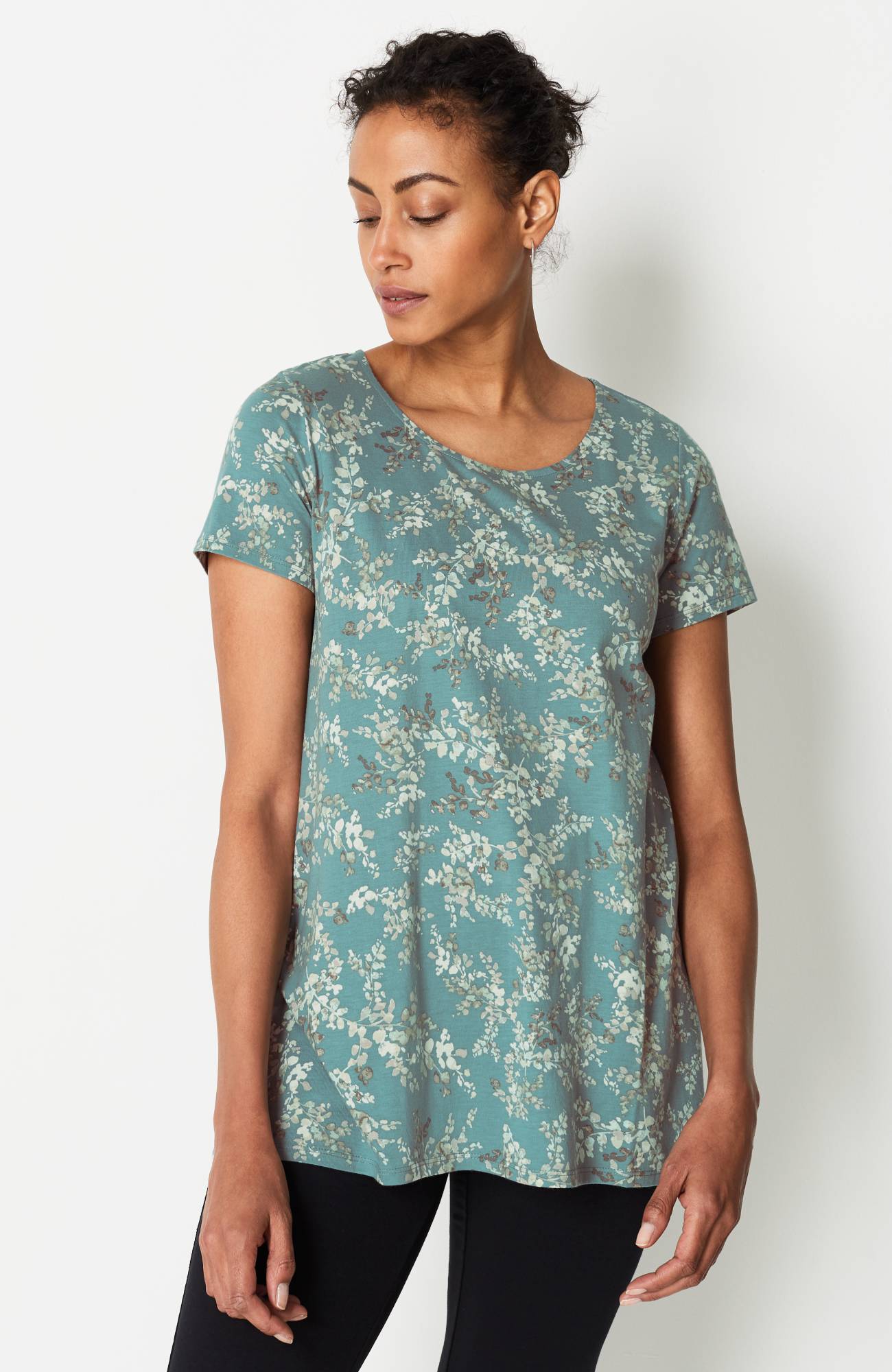 pure jill scoop-neck elliptical tee