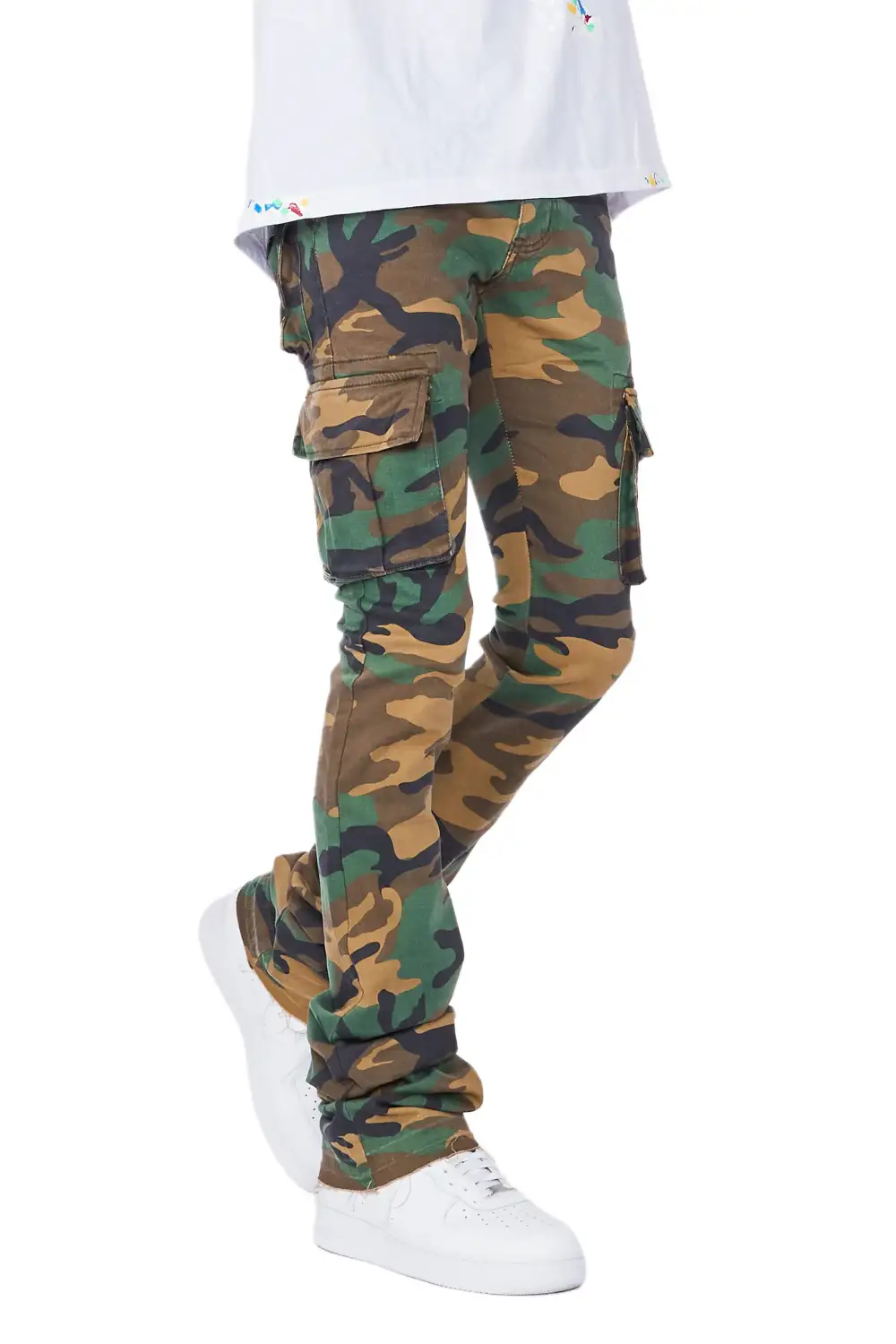 Kirrem Camo Super Stacked Flare Jean