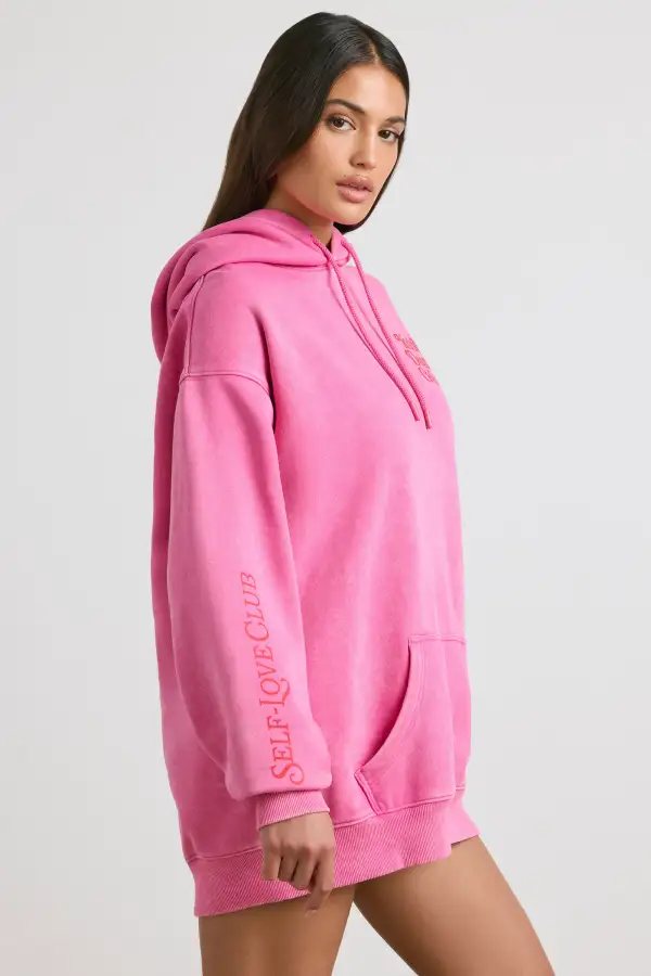 Sunday Love - Oversized Hoodie in Hot Pink