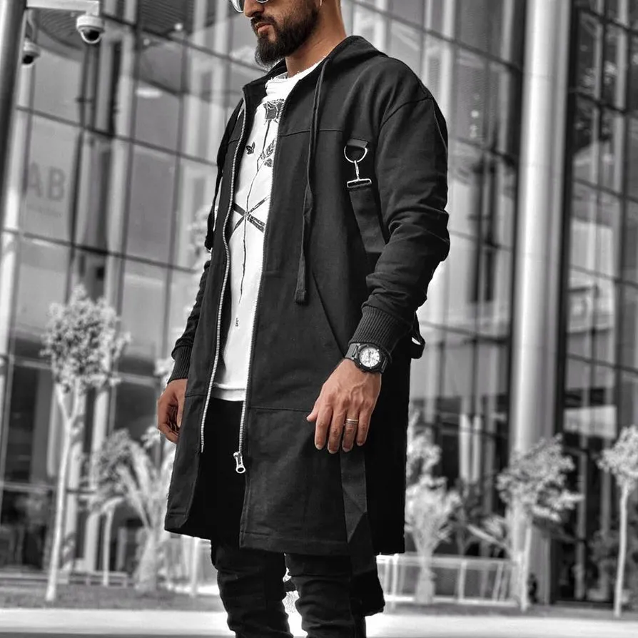 Fashion Street Personality Hooded Streamer Coat