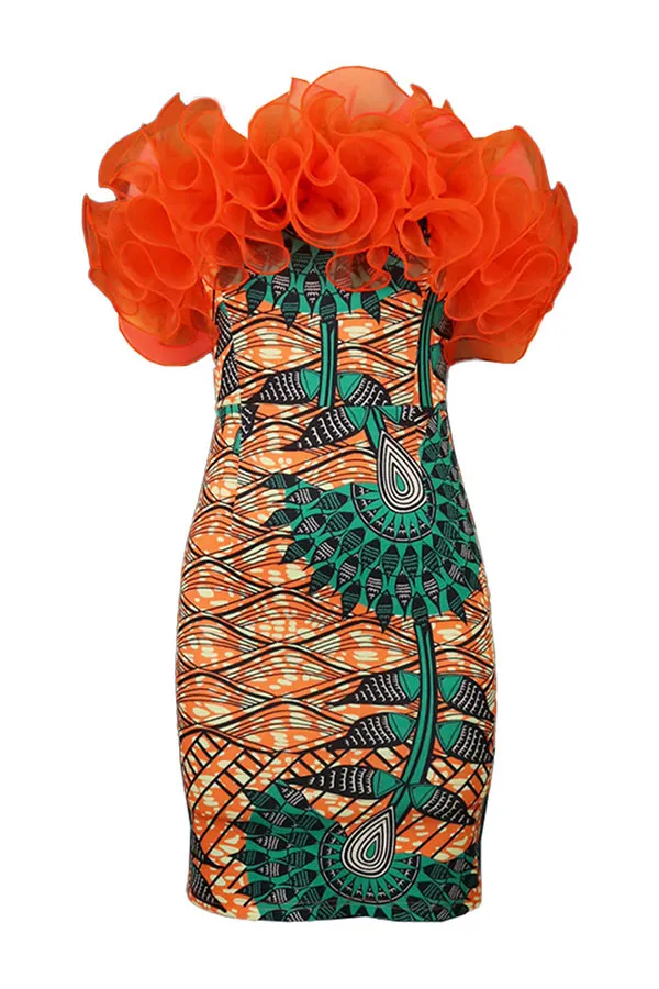 Graphic Print Bohemia 3D Printed Mini Dress