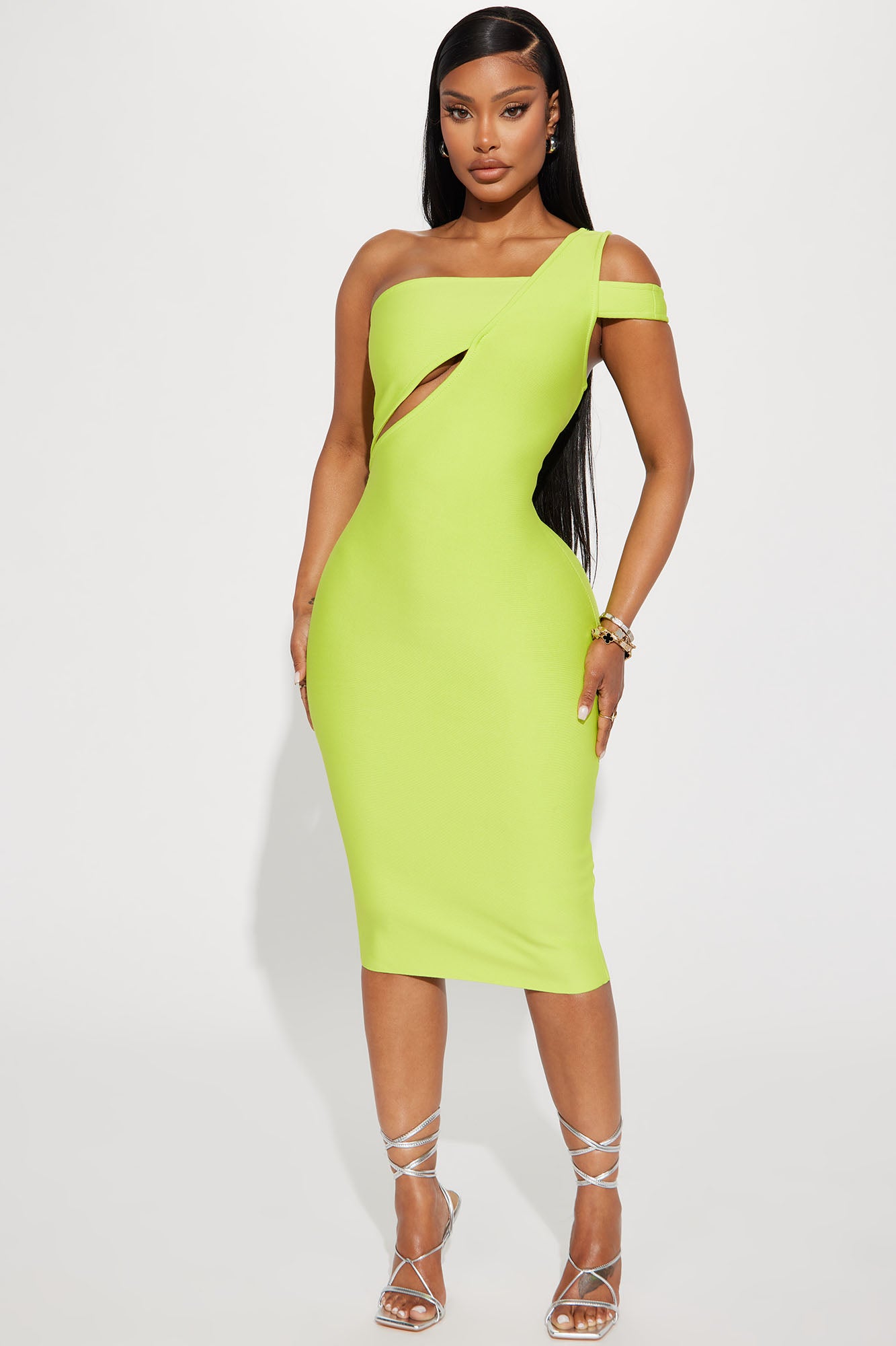 Josephine Bandage Midi Dress - Lime