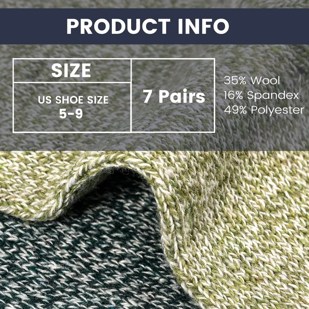 Clothirily Wool Socks- Thick Soft Wool Socks for Women, Vintage Warm Womens Wool Socks, Winter Warm Boot Socks for Women Men