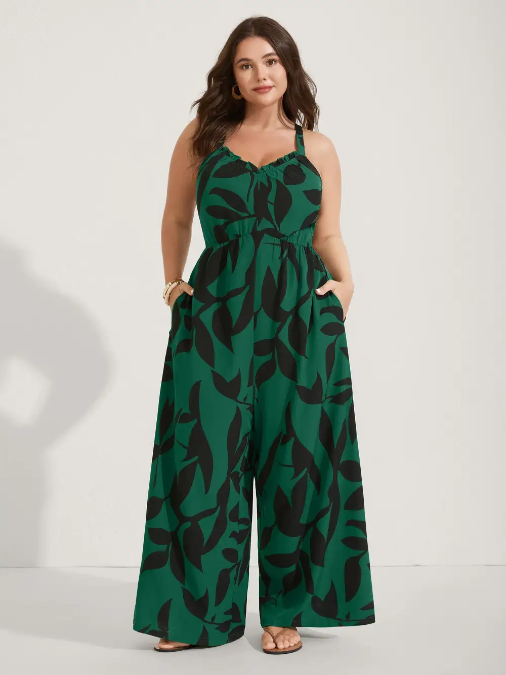 Silhouette Floral Print Sweetheart Jumpsuit