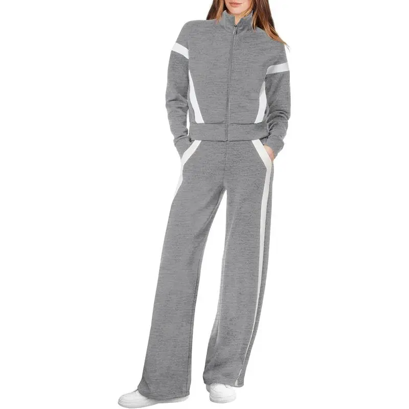 Women’s 2-Piece Lounge Set – Sweatshirt & Wide Leg Pants