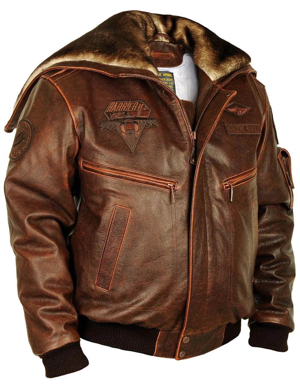 HARRIER TOP GUN CAP AVIATOR LEATHER JACKET